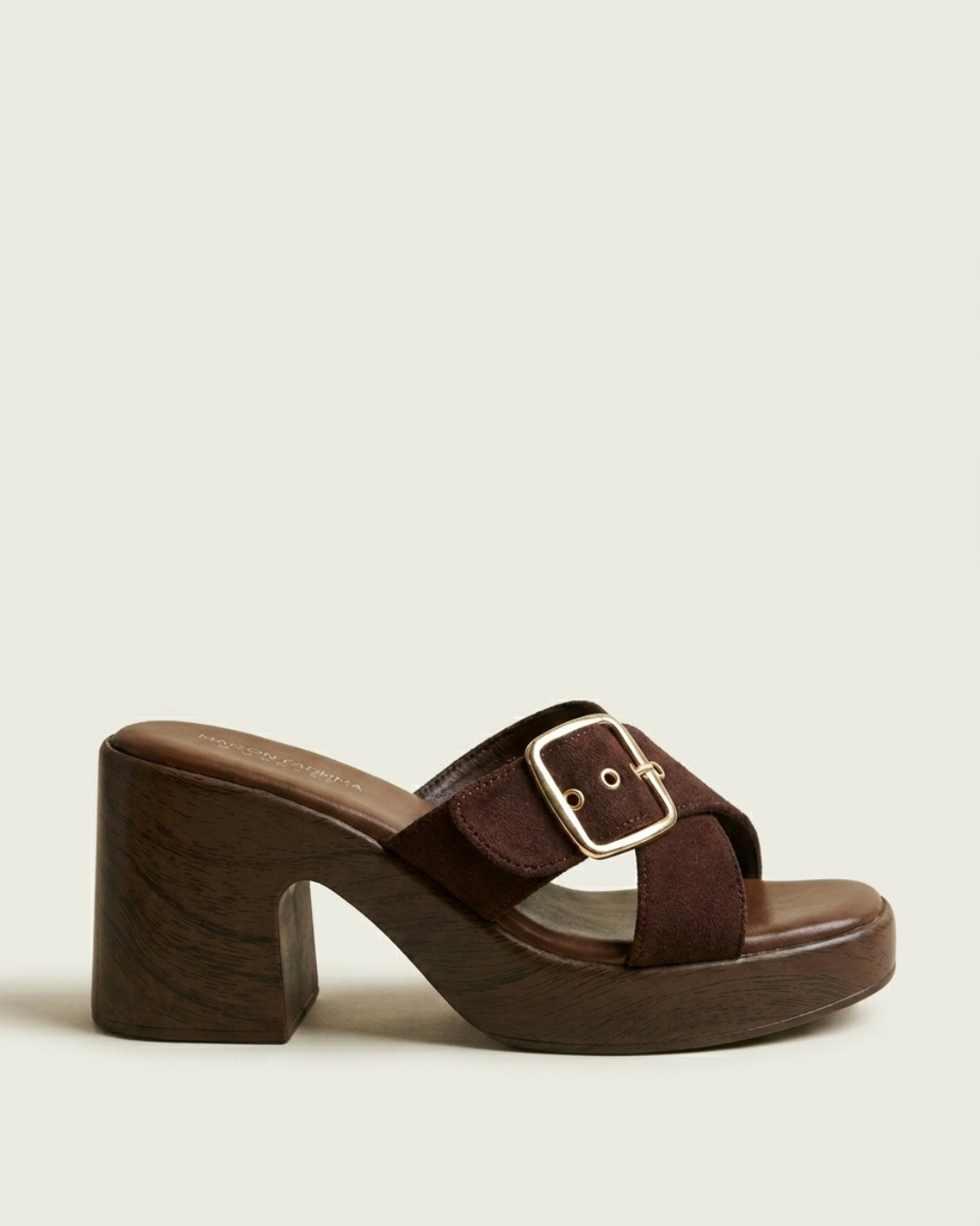 Sandale à Talon Femme Daim Marron - Tiziri