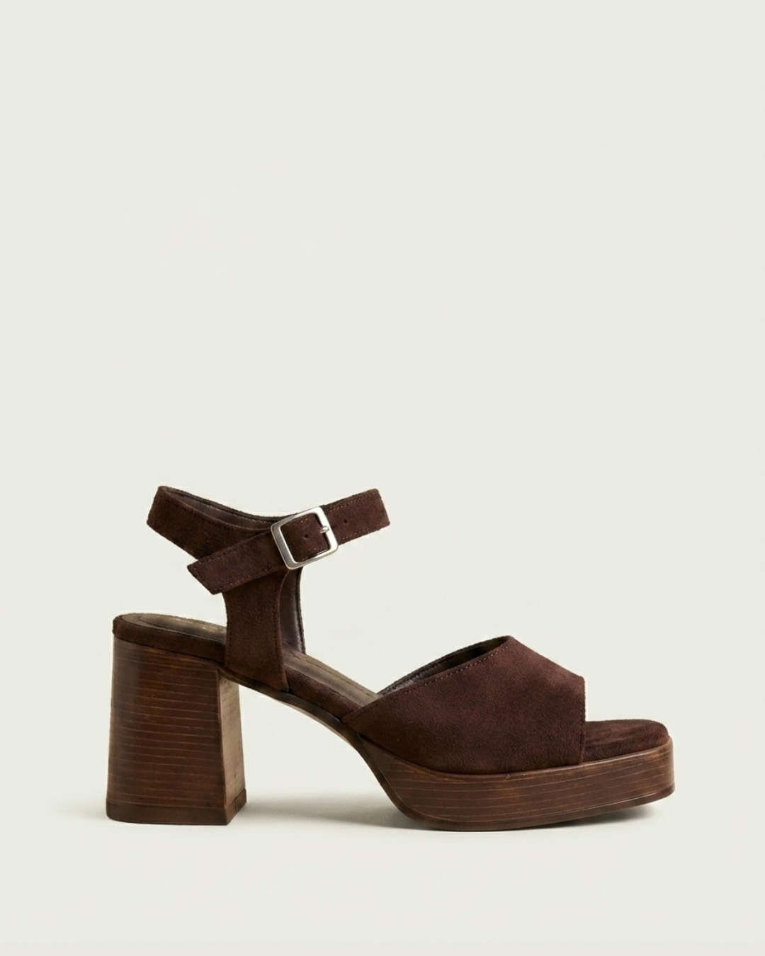 Sandale à Talon Femme Daim Marron - Arez