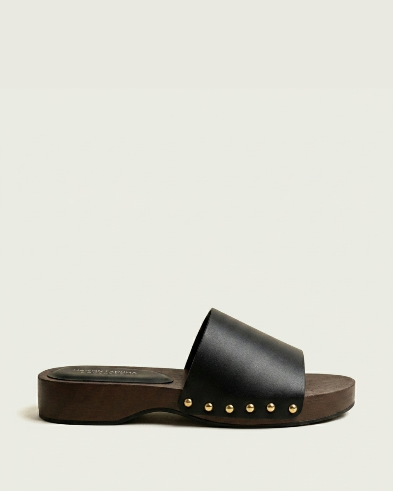 Sandale Femme en Cuir Noir à Semelle Gomme - Ayla