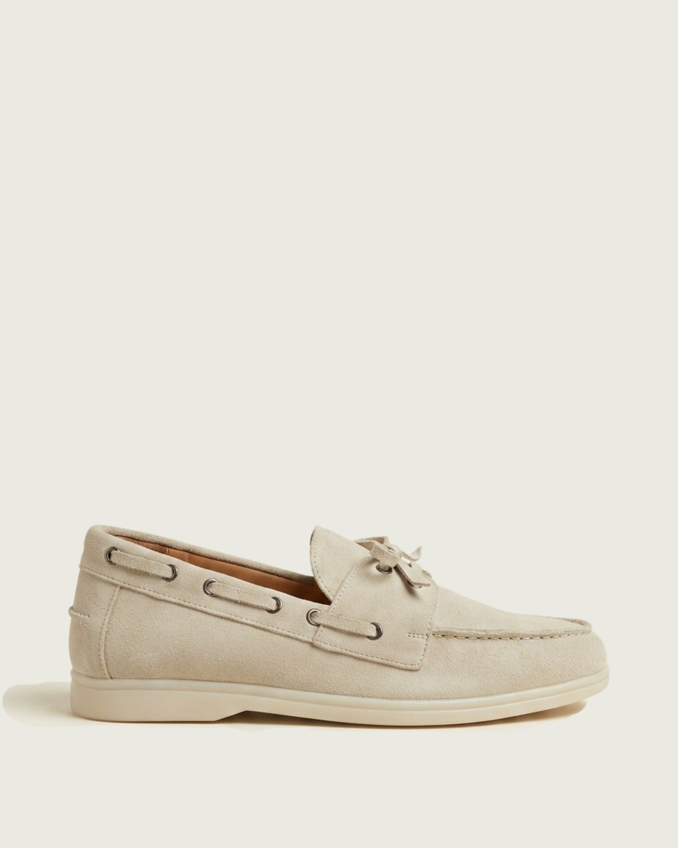 Mocassins Bateau en Daim Beige - Tifira