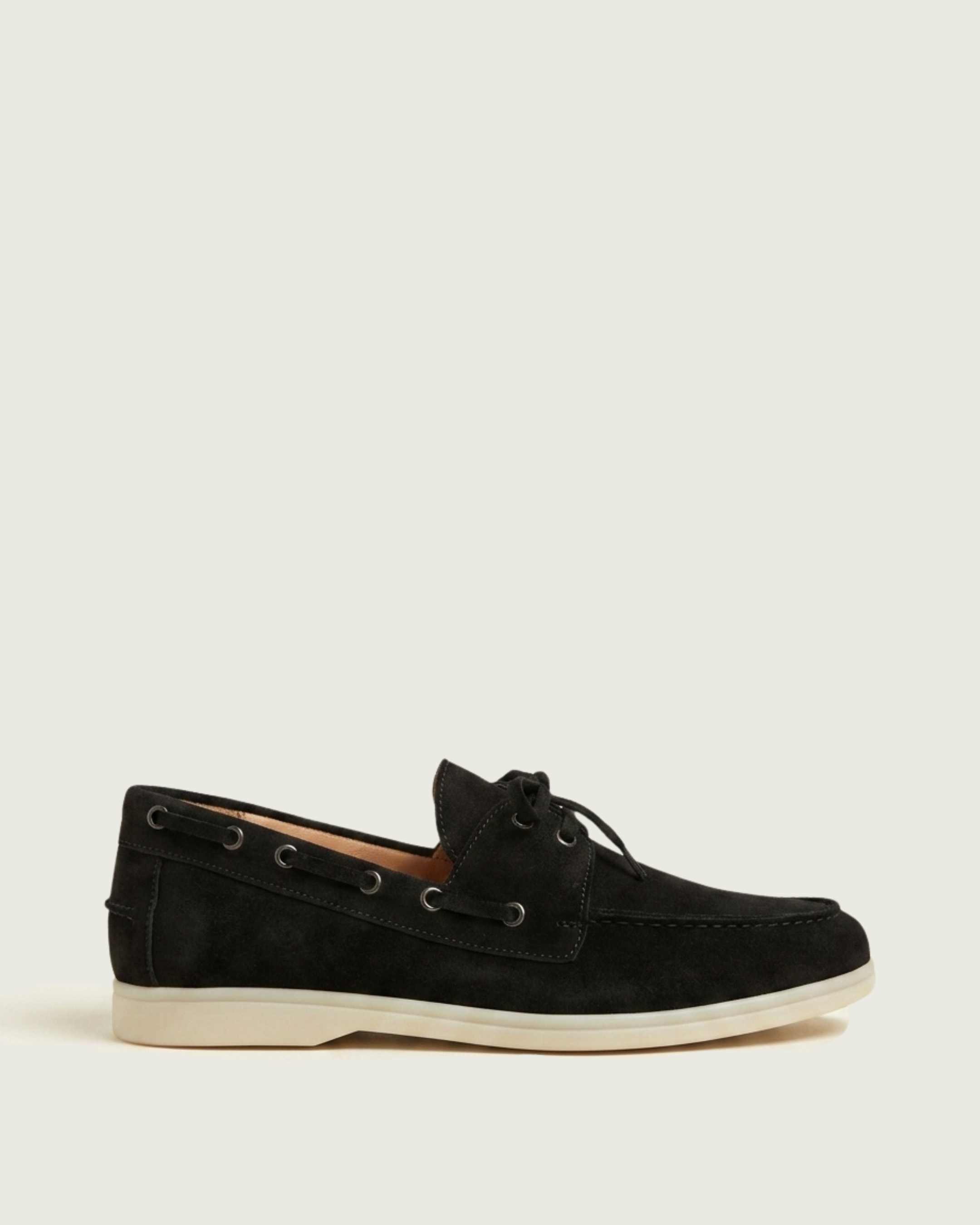 Mocassins Bateau en Daim Noir - Tifira
