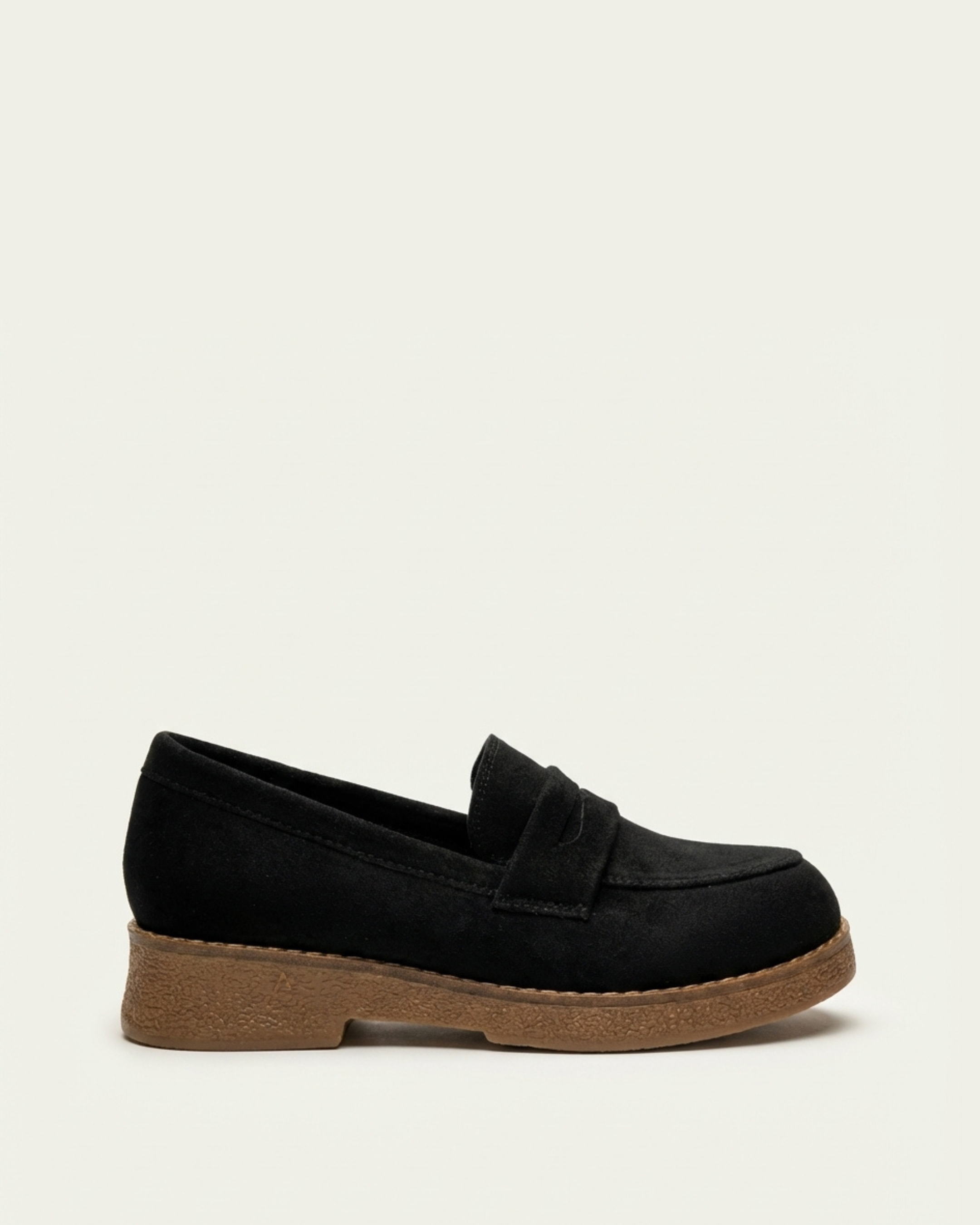 Mocassins Femme en Daim Noir - Aylal