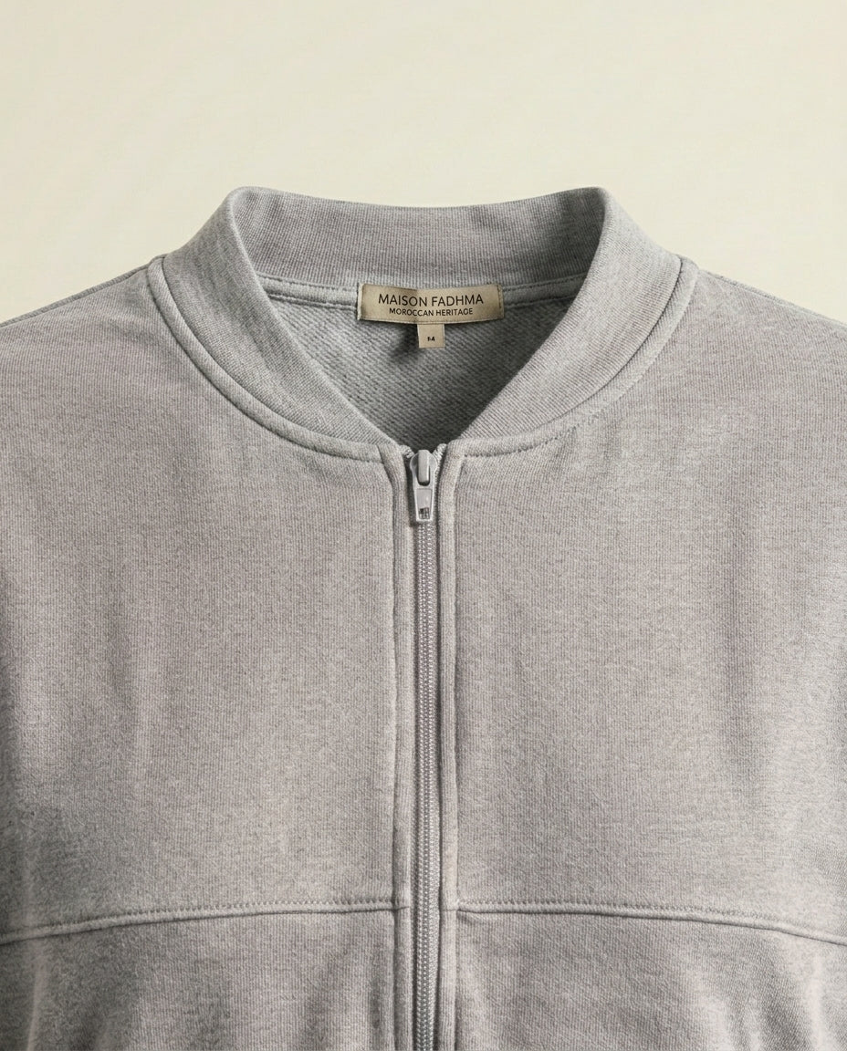 Asif Ensemble Gris – Veste Zippée & Pantalon Fluide
