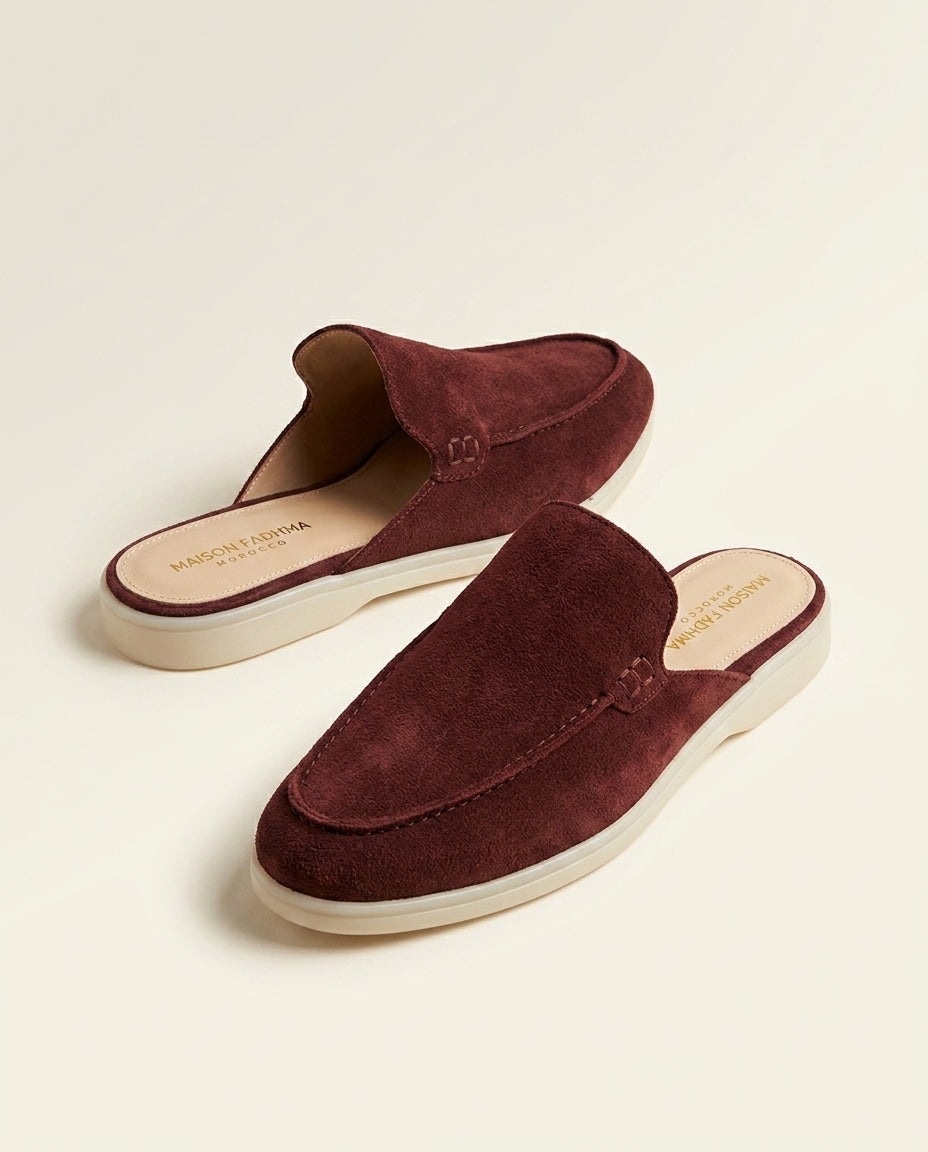 Mules en Daim Burgundy - Azru