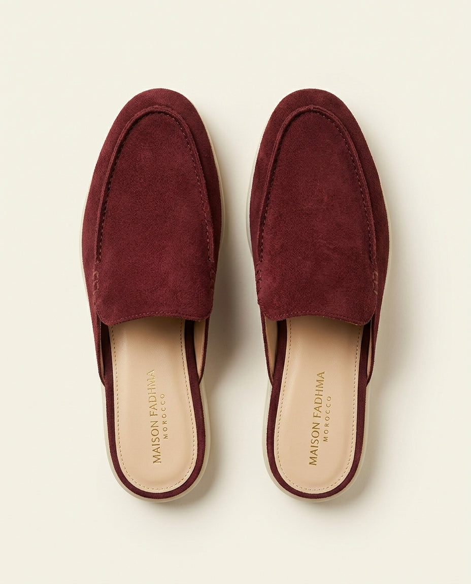 Mules en Daim Burgundy - Azru