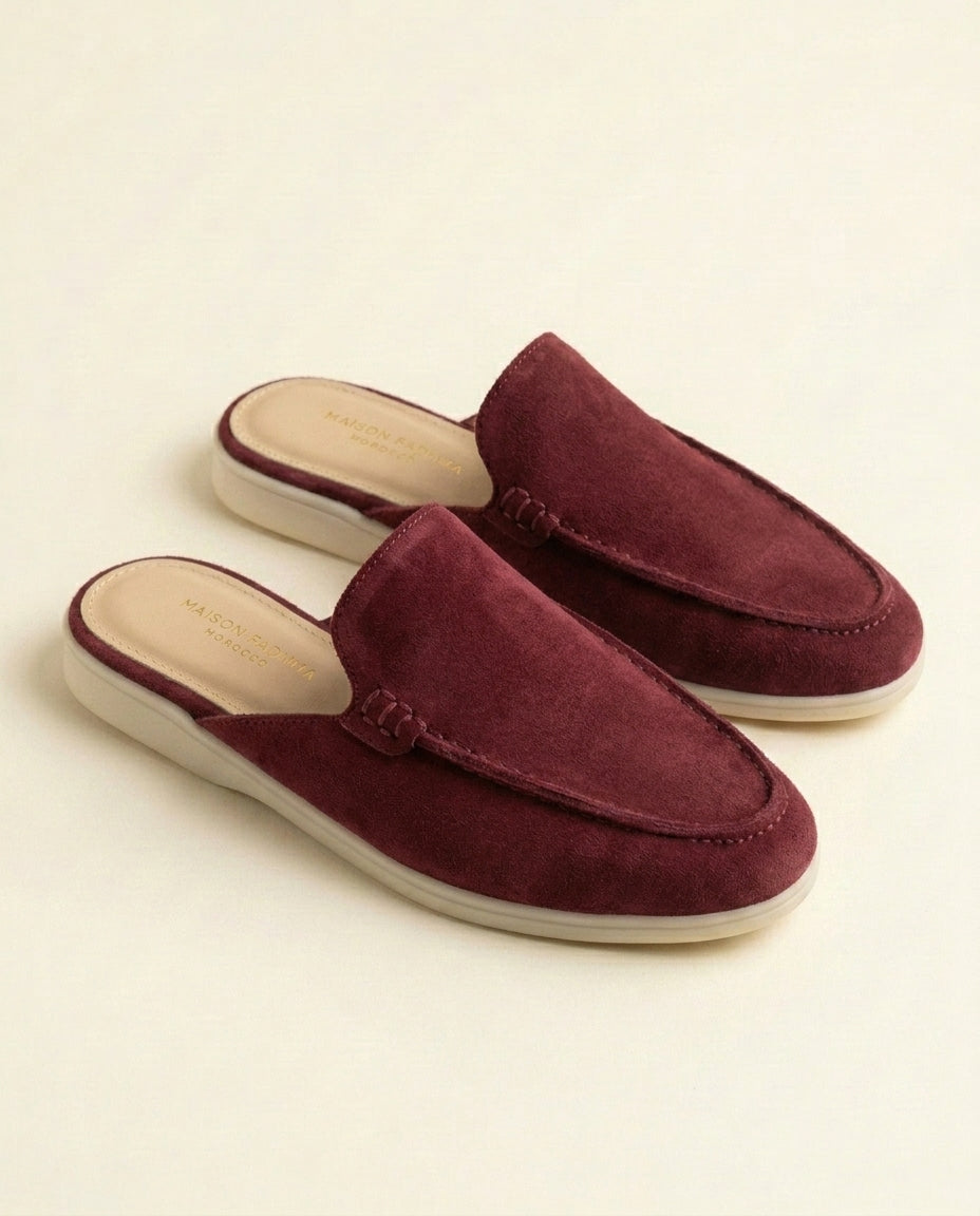 Mules en Daim Burgundy - Azru