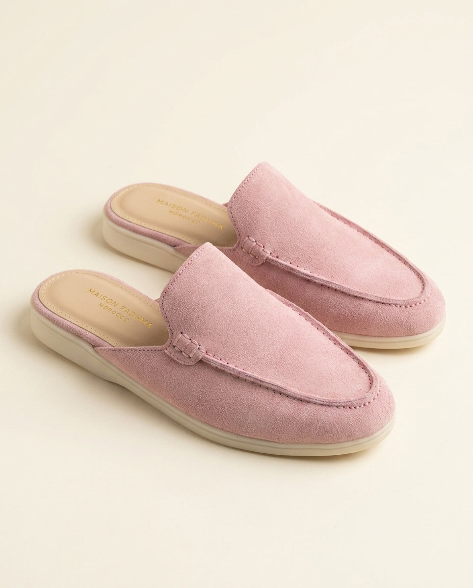 Mules en Daim Rose Poudré - Azru