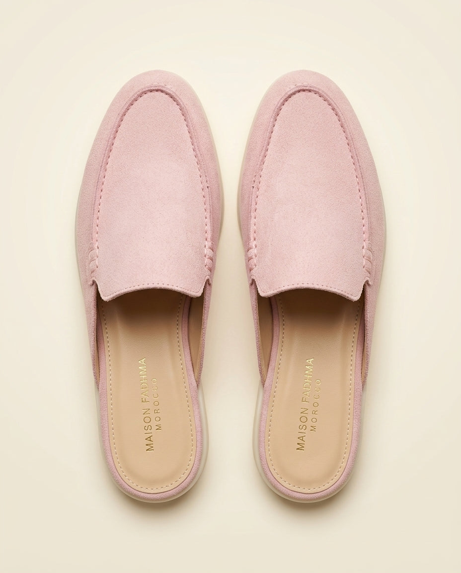 Mules en Daim Rose Poudré - Azru