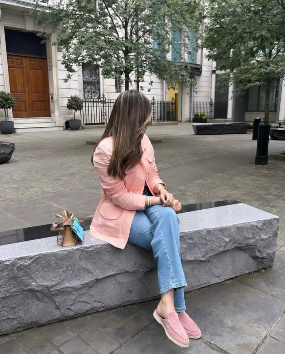 Mules en Daim Rose Poudré - Azru