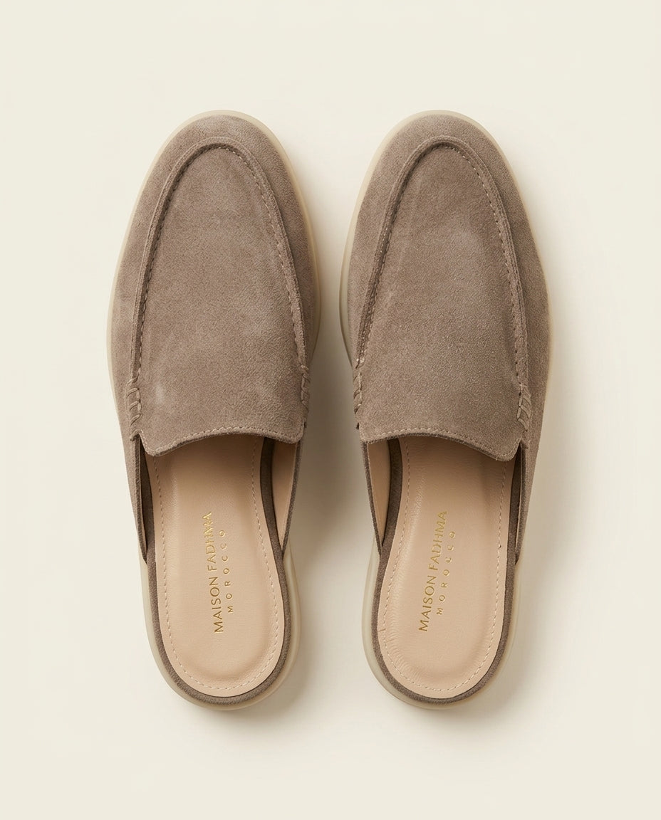 Mules en Daim Taupe - Azru