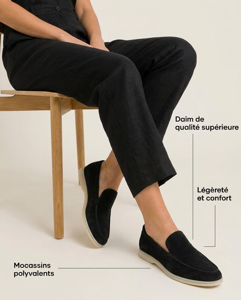 Mocassins en Daim Noir Profond - Izem