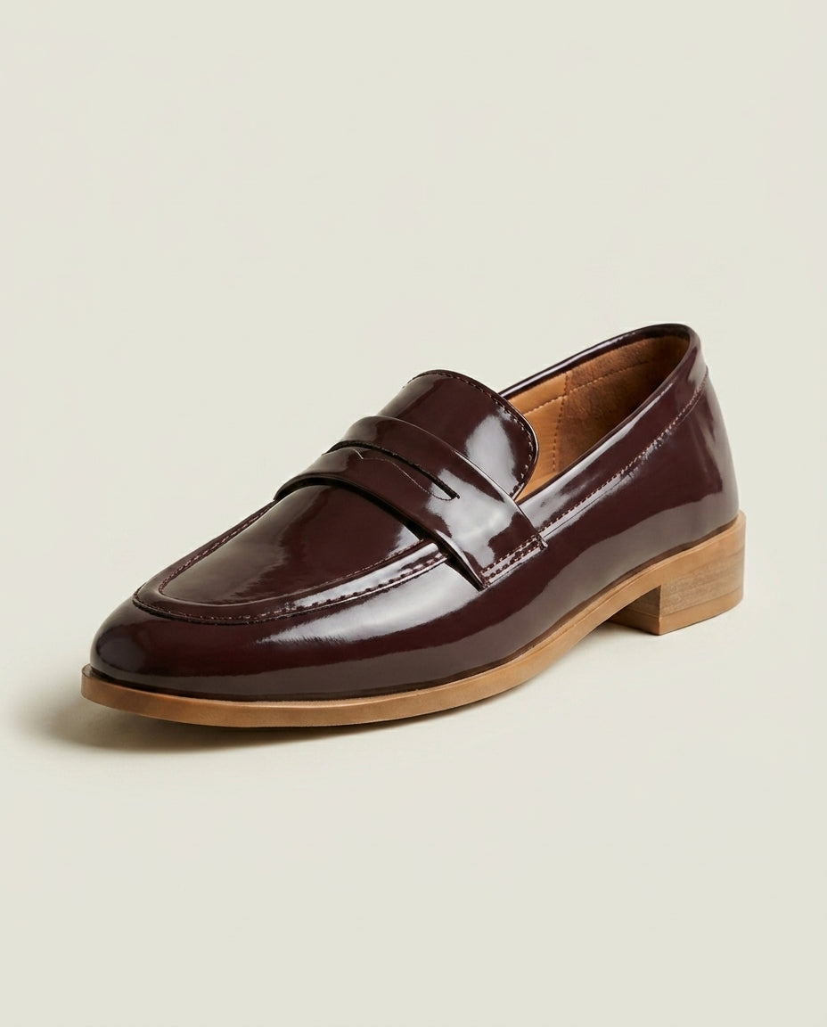 Mocassins Femme Marron Acajou Vernis - Anir
