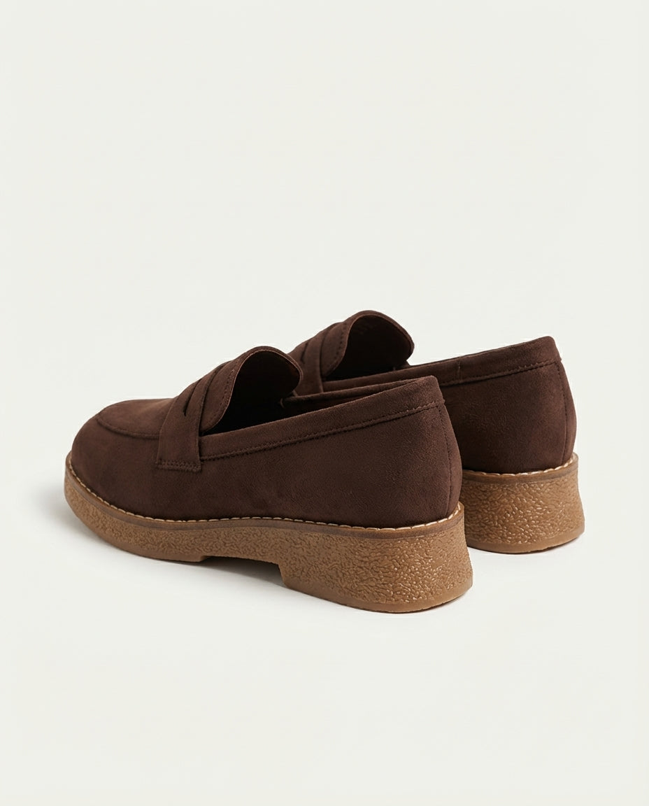 Mocassins Femme en Daim Marron - Aylal