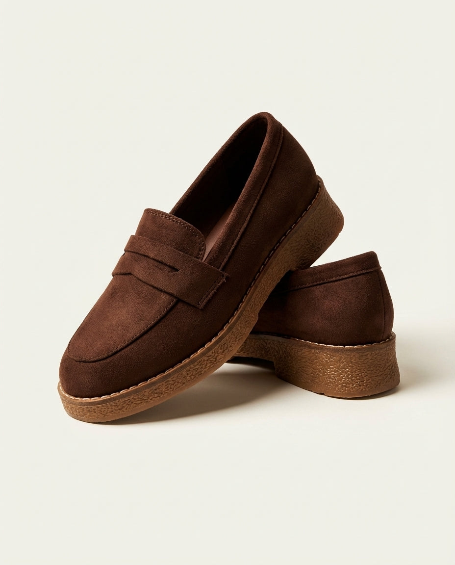 Mocassins Femme en Daim Marron - Aylal