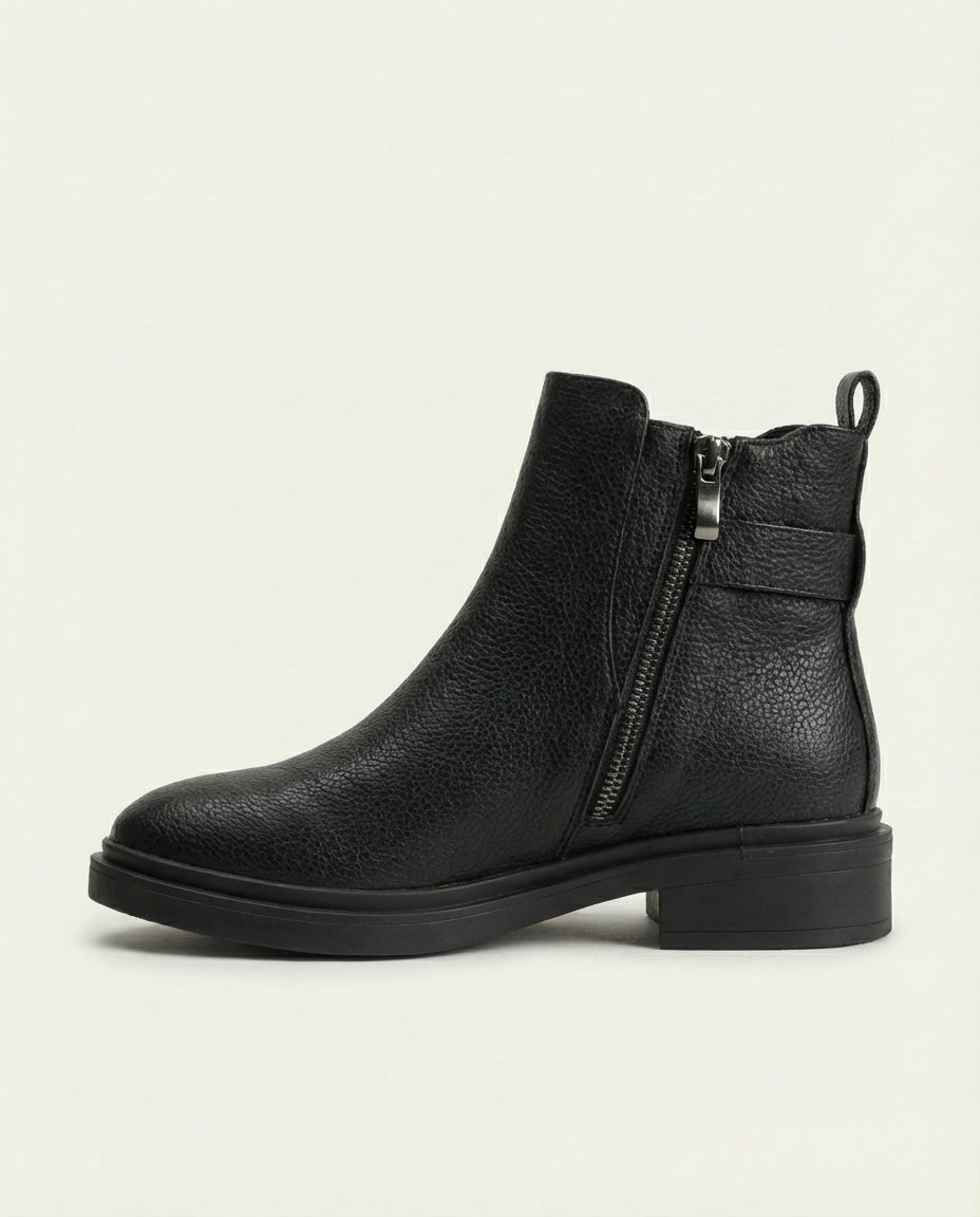 Bottines Chelsea Femme en Cuir Noir - Azenzar