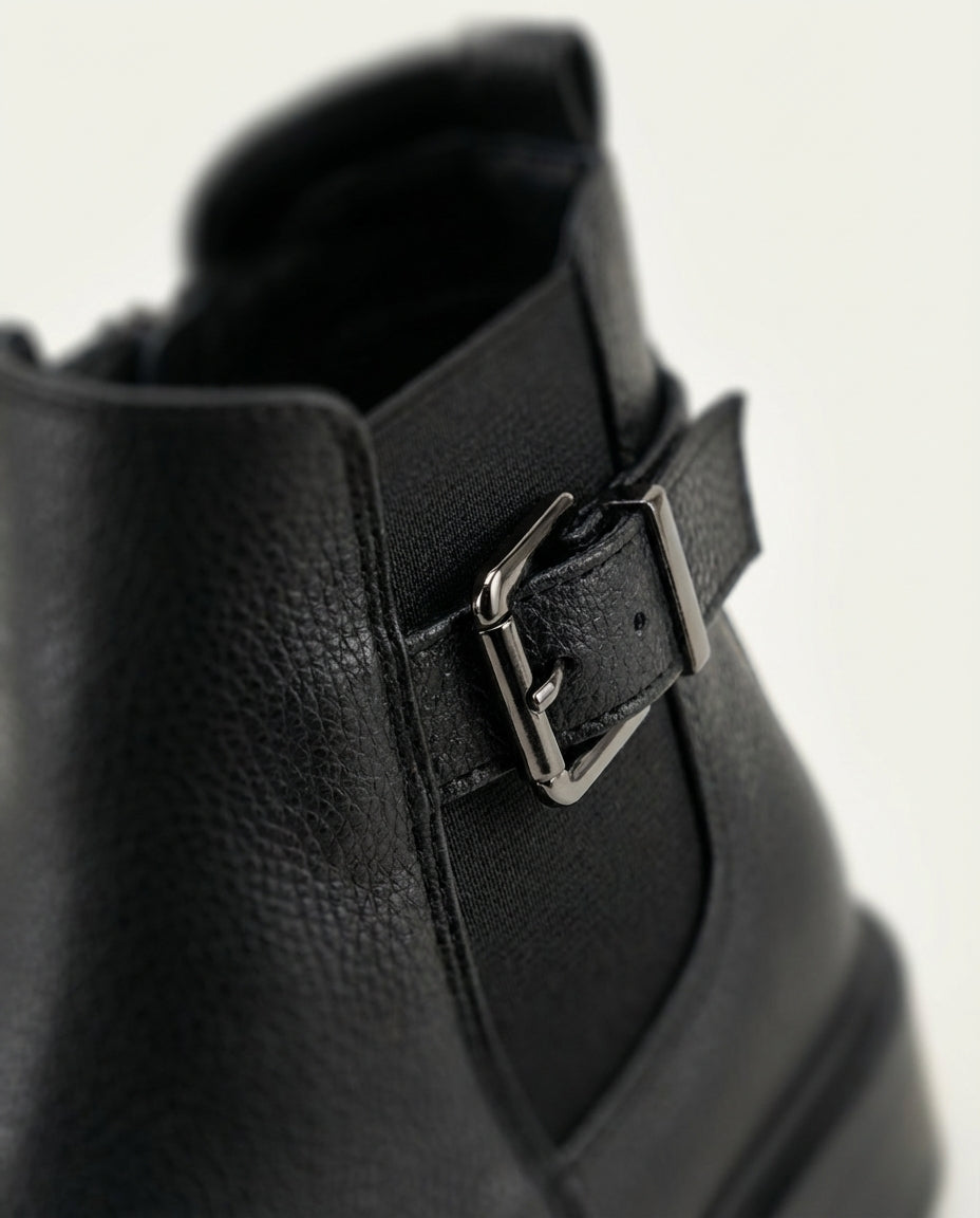 Bottines Chelsea Femme en Cuir Noir - Azenzar