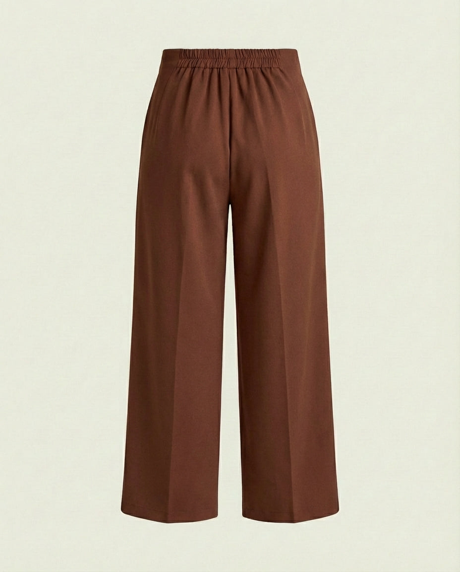 Pantalon Large Fluide Stretch Marron - Izil