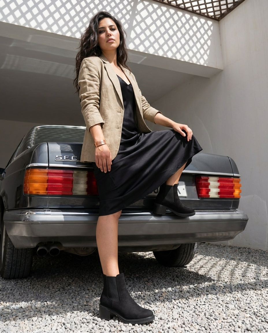 Bottines Chelsea Femme à Talon Noir - Isli