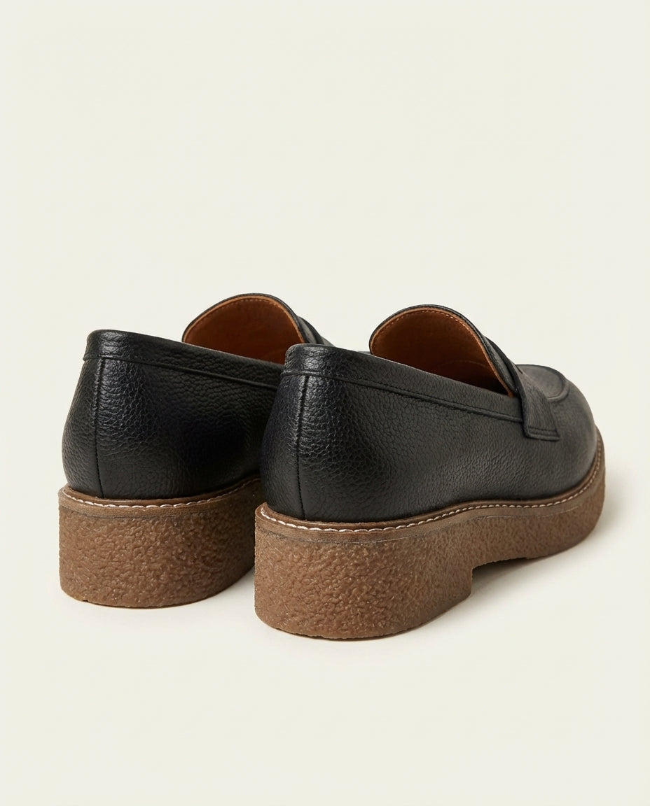 Mocassins Femme en Cuir Noir - Aksil