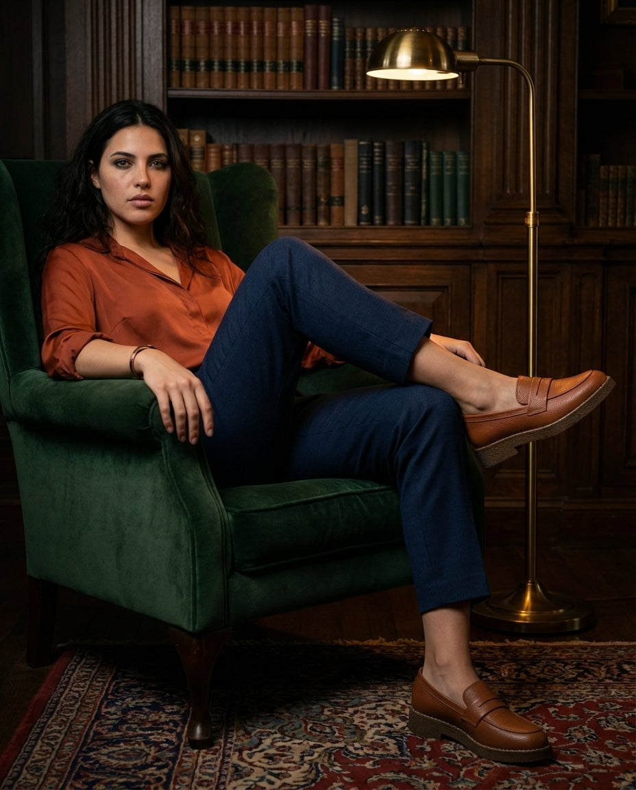 Mocassins Femme en Cuir Marron - Aksil