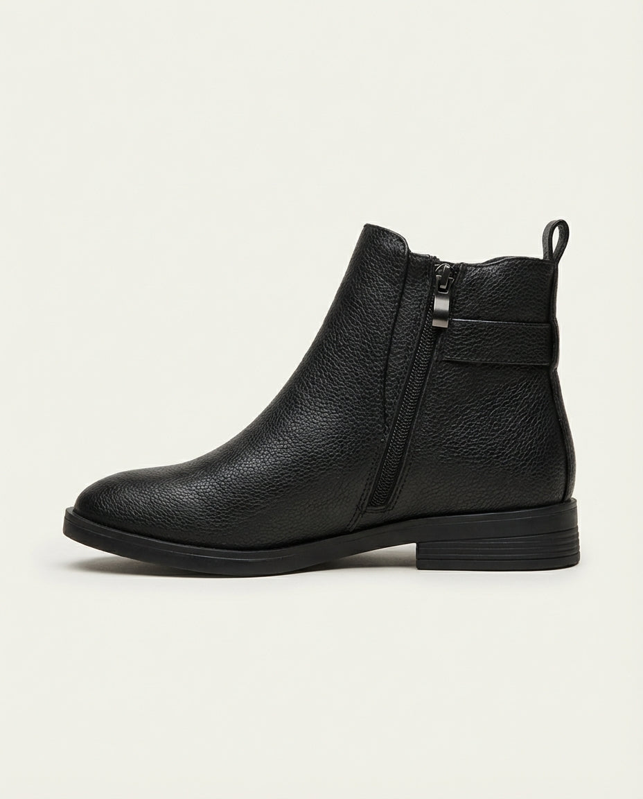 Bottines Chelsea Femme en Cuir Noir - Nahla