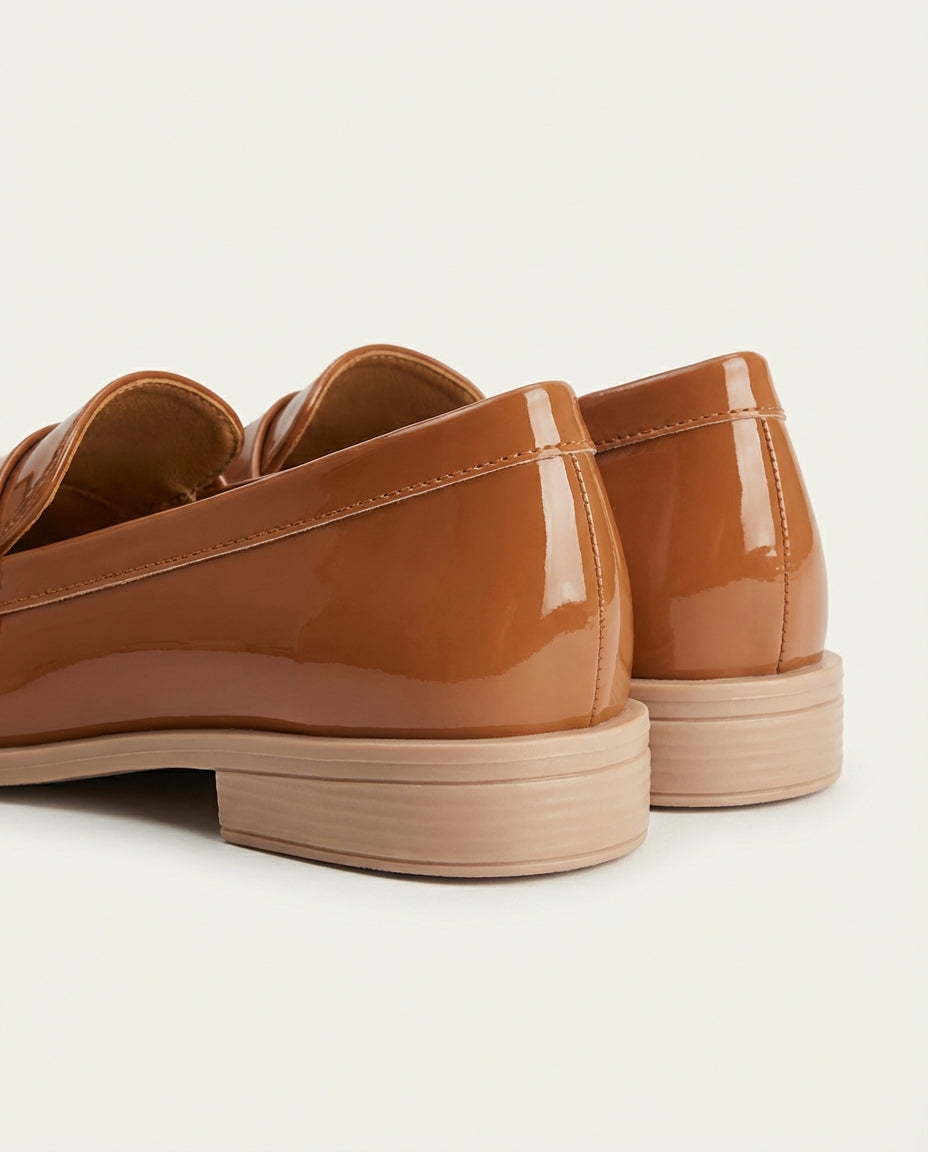 Mocassins Femme Vernis Caramel - Anir