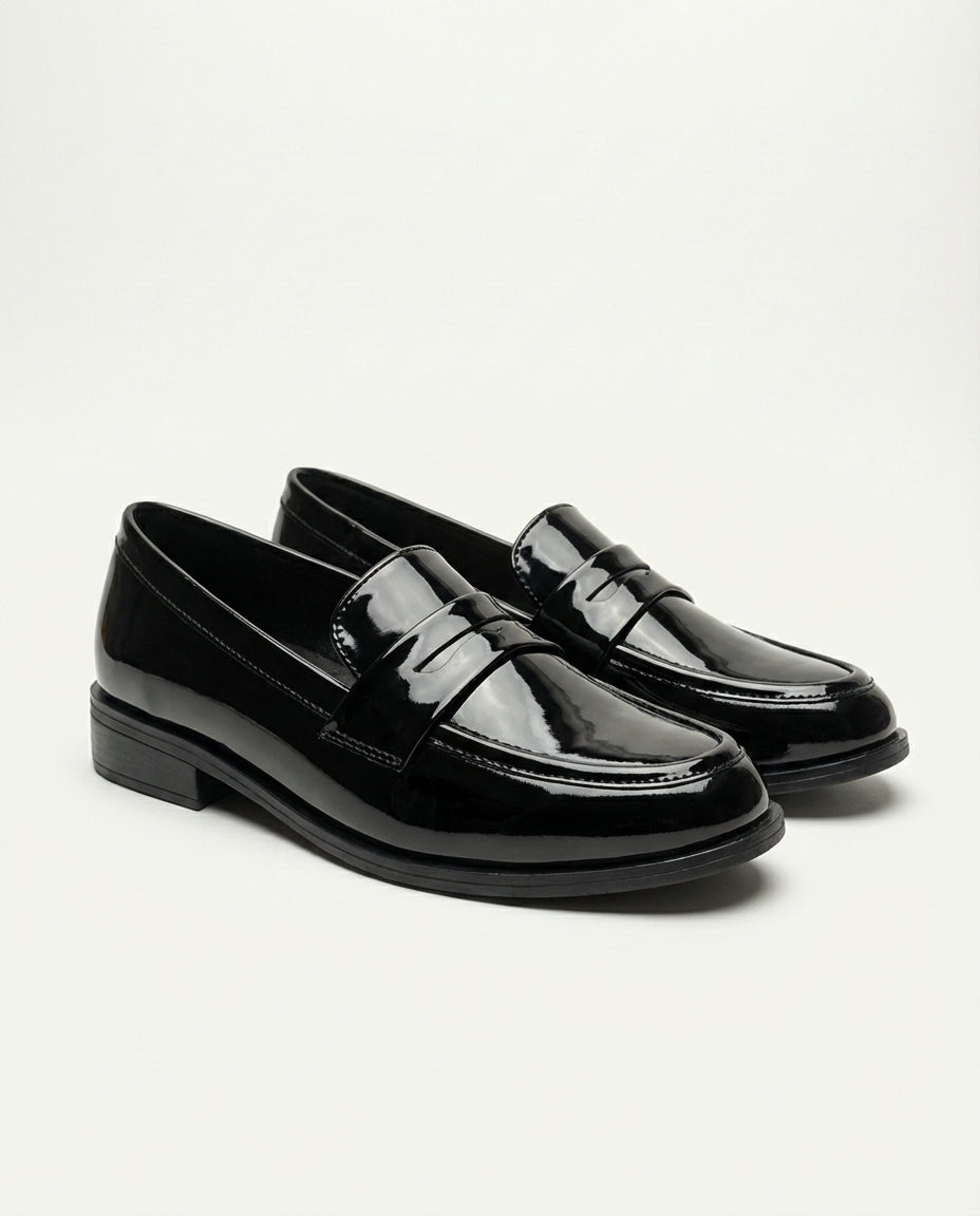 Mocassins Femme Vernis Noir - Anir