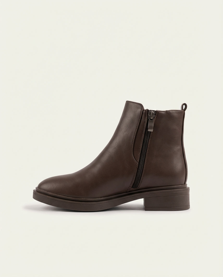 Bottines Chelsea Femme en Cuir Marron - Tislit