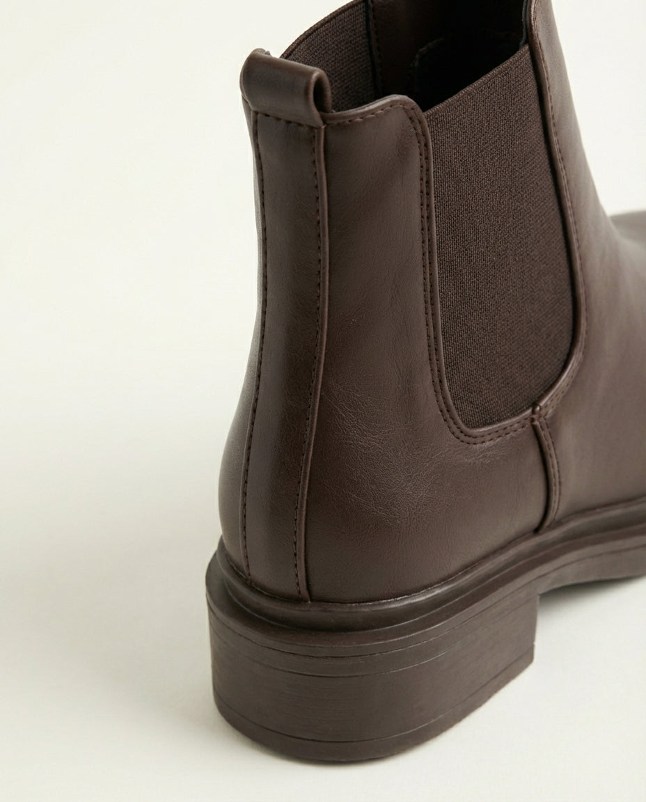 Bottines Chelsea Femme en Cuir Marron - Tislit