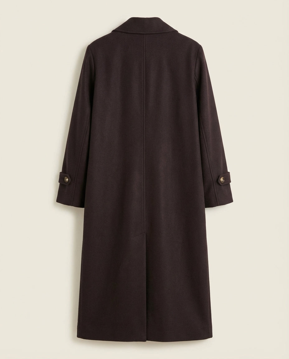 Manteau Long Femme Marron Espresso - Sylia