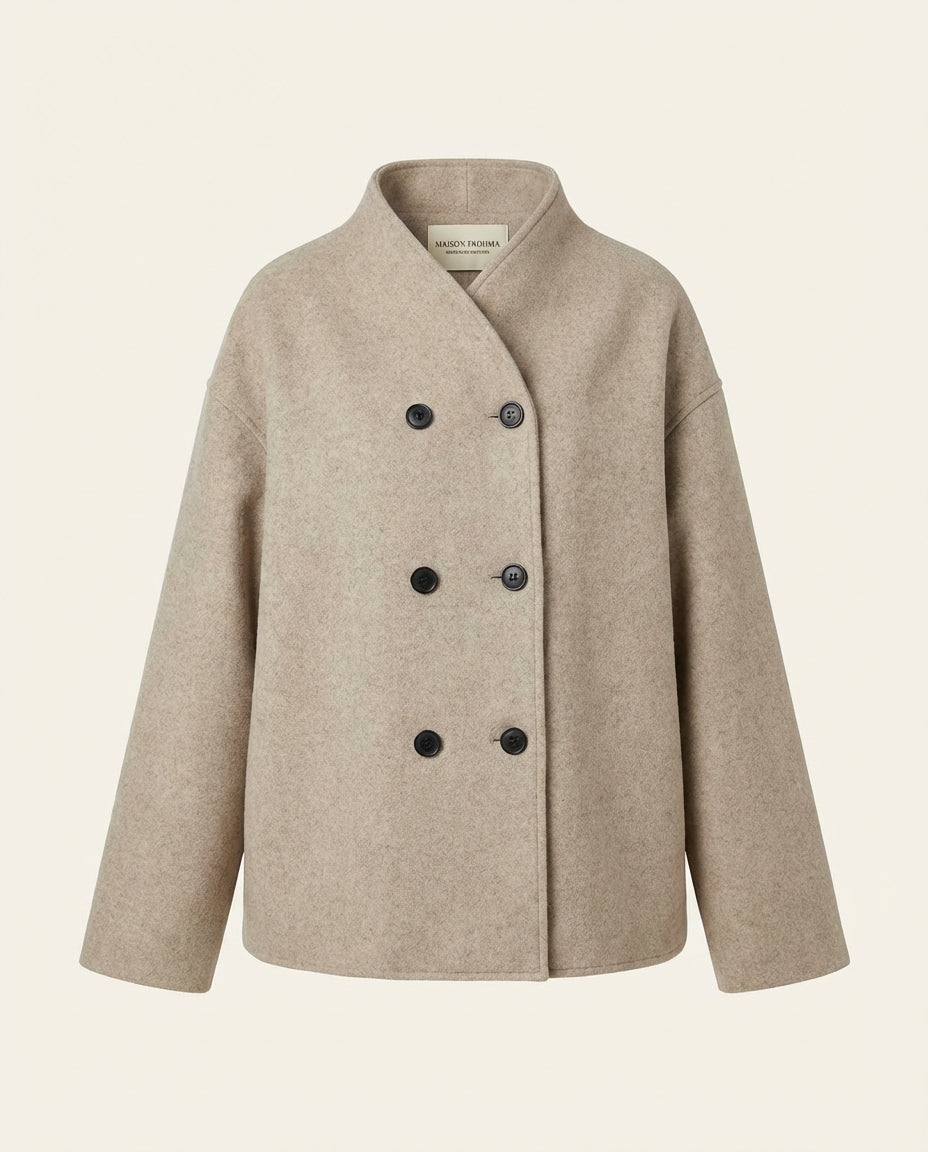 Veste Courte Femme à Double Boutonnage en Laine - Saha