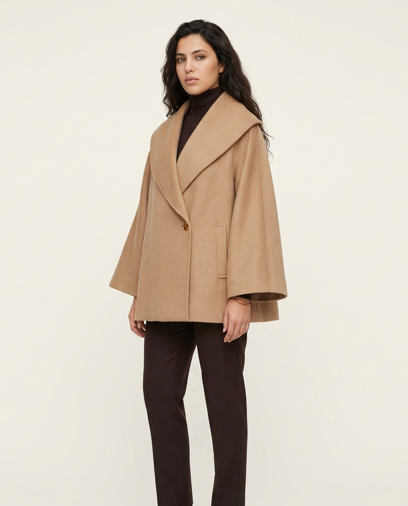 Veste Courte Femme à Col Châle Évasée - Ifru