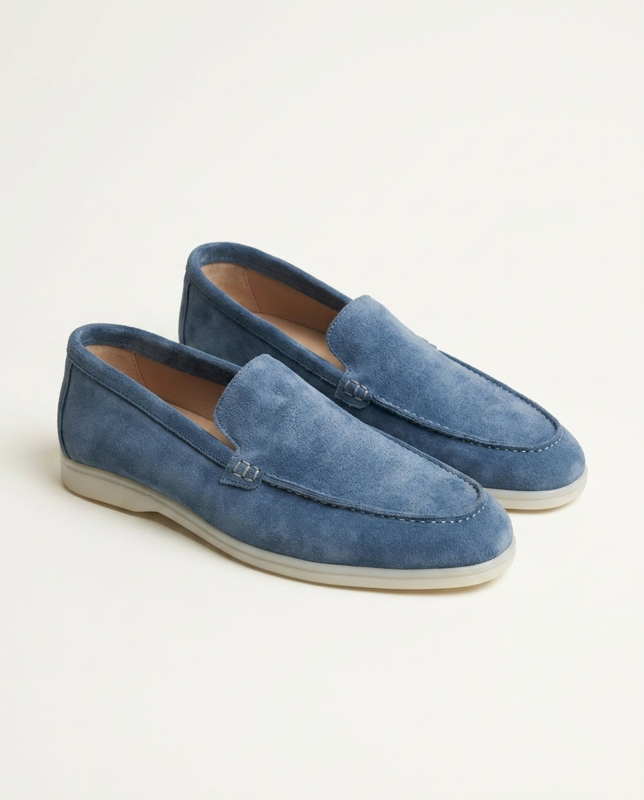 Mocassins pour hommes en daim Bleu Azure - Izem