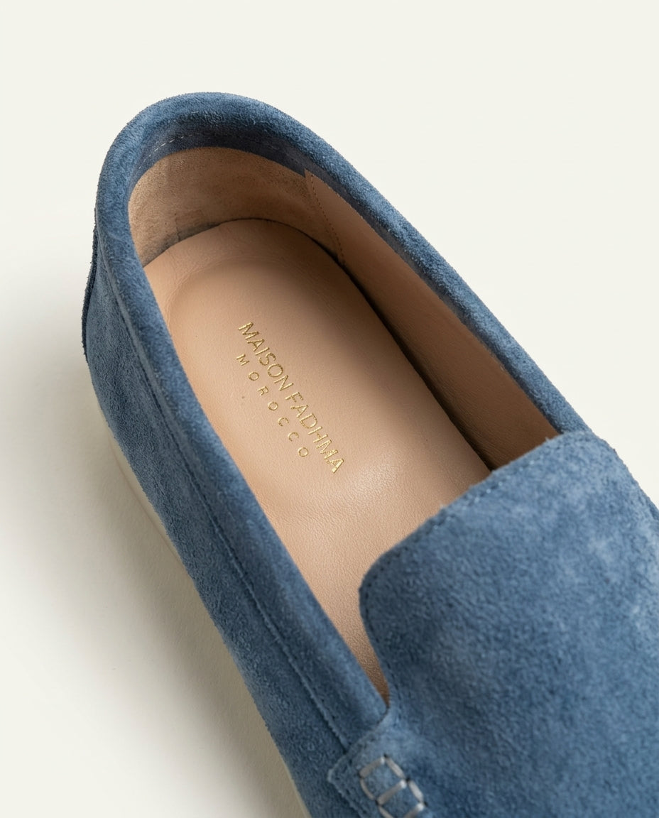 Mocassins pour hommes en daim Bleu Azure - Izem