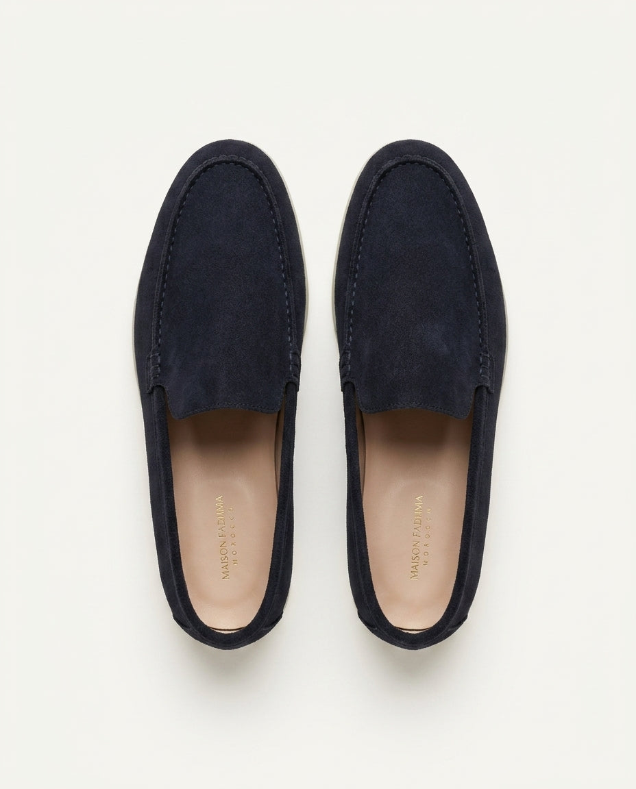 Mocassins pour hommes en daim Bleu Marine - Izem