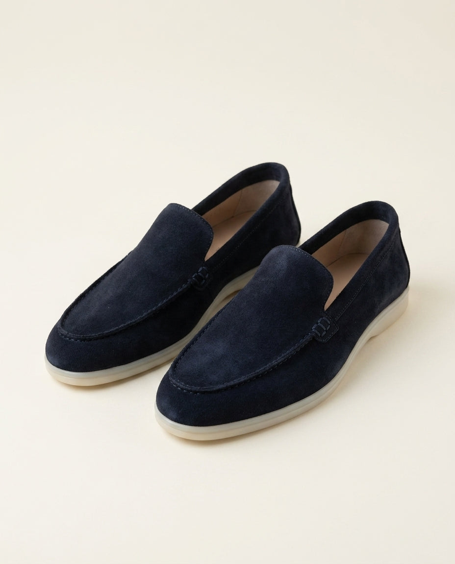Mocassins pour hommes en daim Bleu Marine - Izem