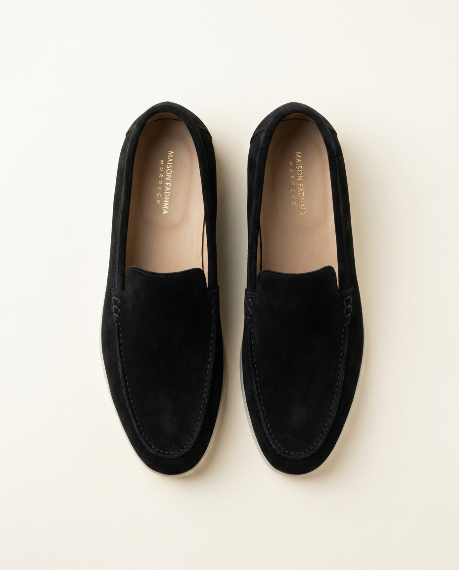 Mocassins pour hommes en daim Noir - Izem