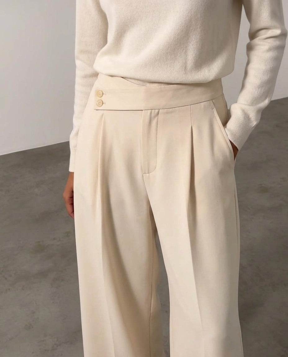 Pantalon Large Fluide Stretch Beige - Izil