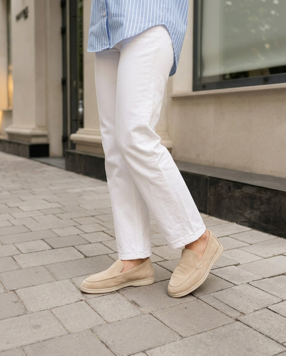 Mocassins en Daim Beige Sable - Izem