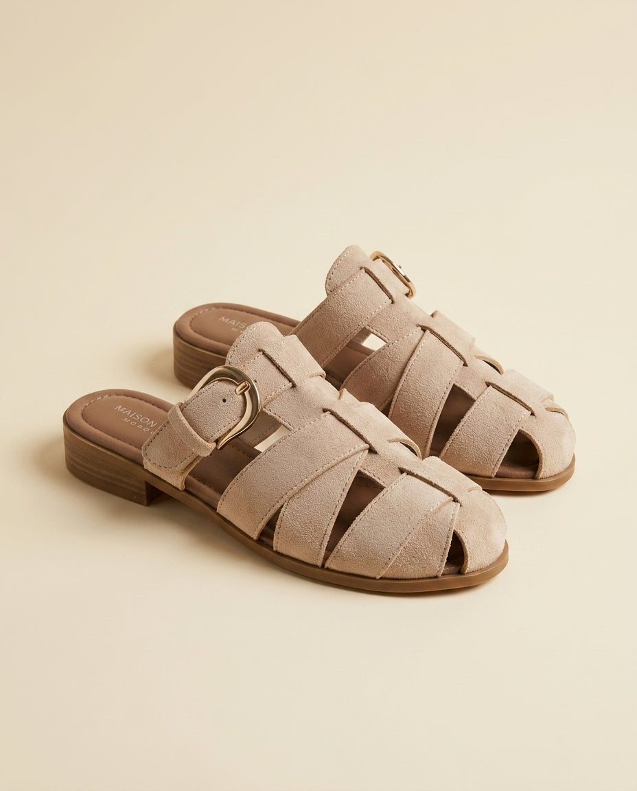 Sandale Femme en Daim Beige - Asra