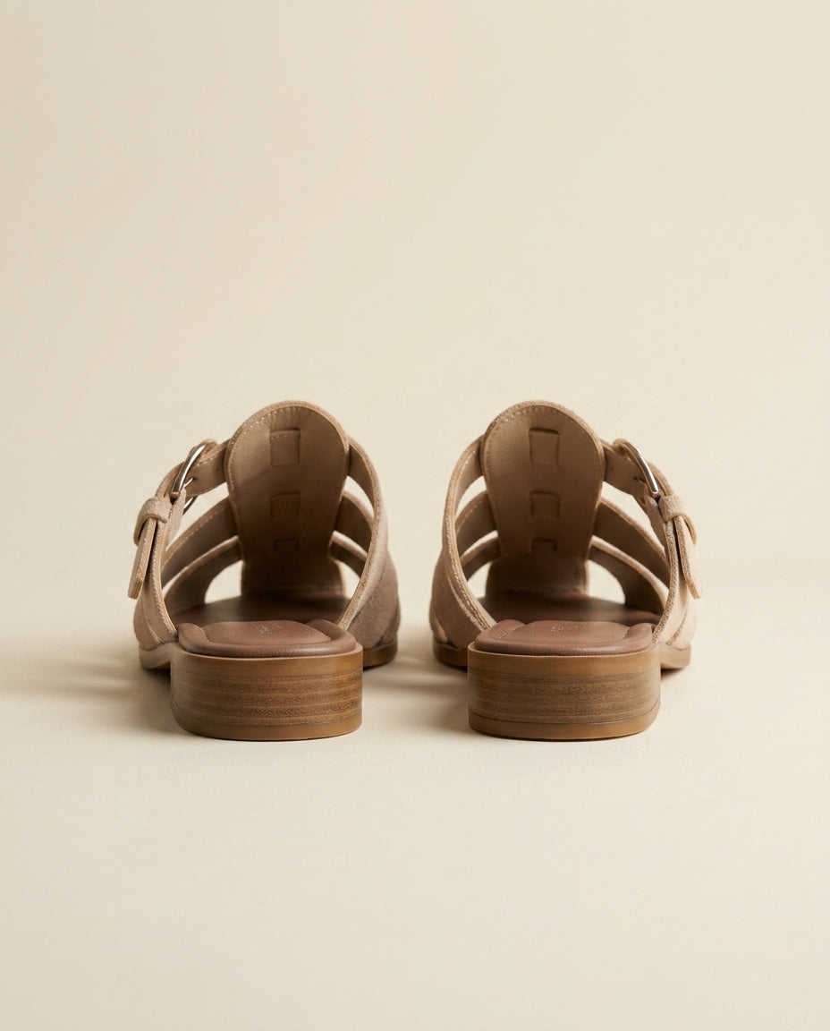 Sandale Femme en Daim Beige - Asra