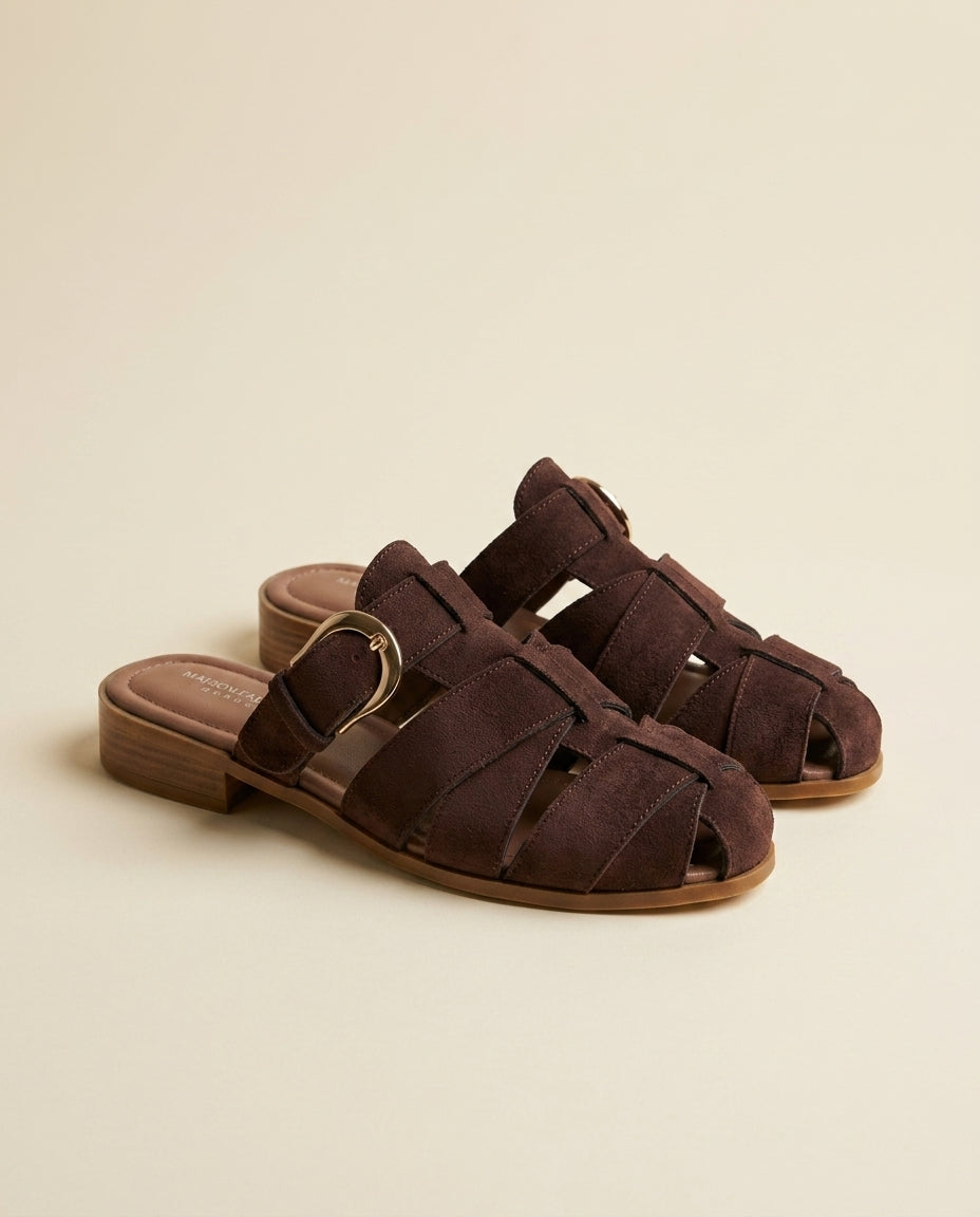 Sandale Femme en Daim Marron - Asra