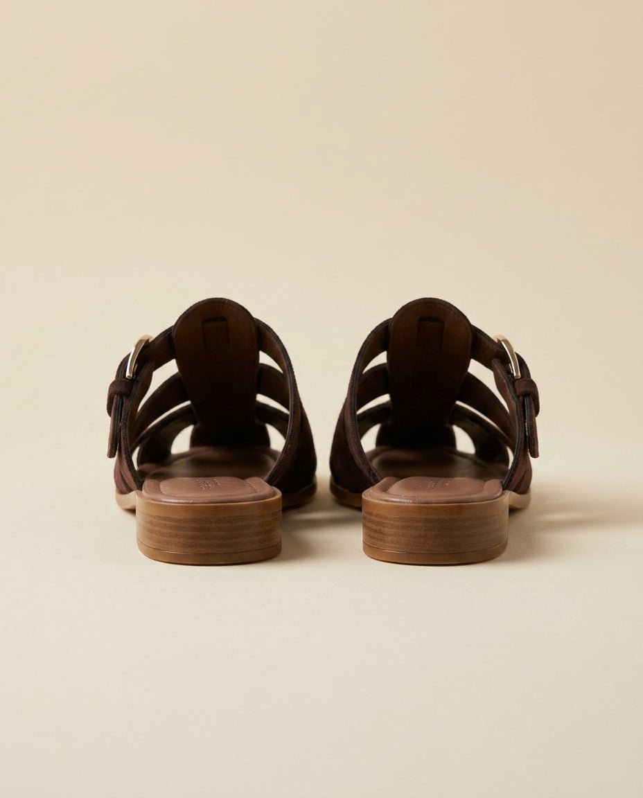 Sandale Femme en Daim Marron - Asra