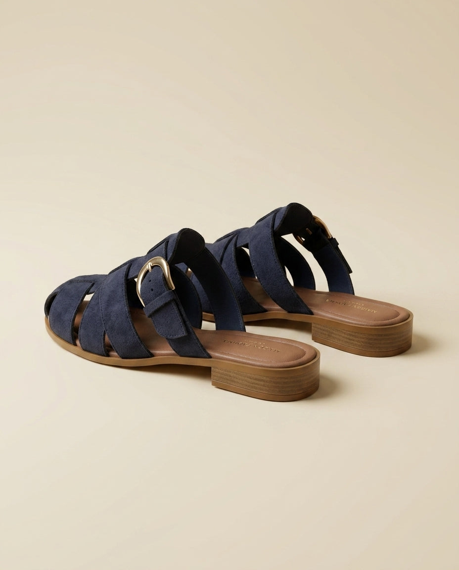 Sandale Femme en Daim Bleu marine - Asra