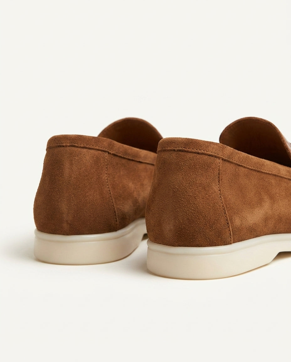 Mocassins pour hommes en cuir croco et daim Tabac - Irwi