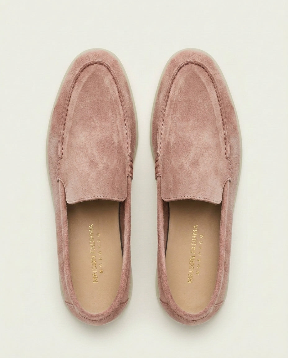 Mocassins en Daim Rose poudré - Izem