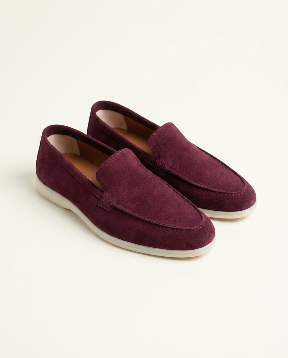 Mocassins pour hommes en daim Bordeaux - Izem