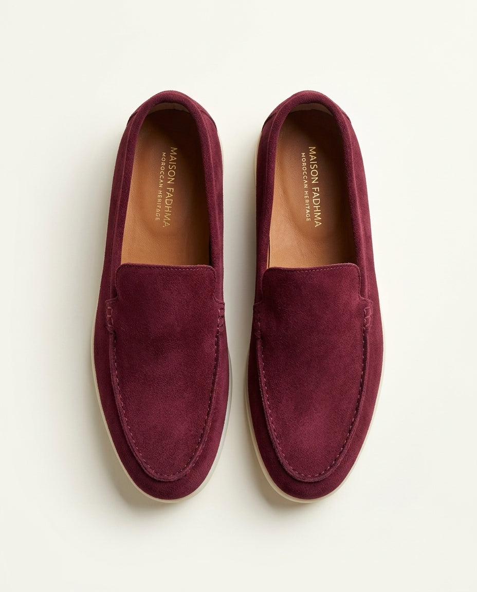 Mocassins pour hommes en daim Bordeaux - Izem