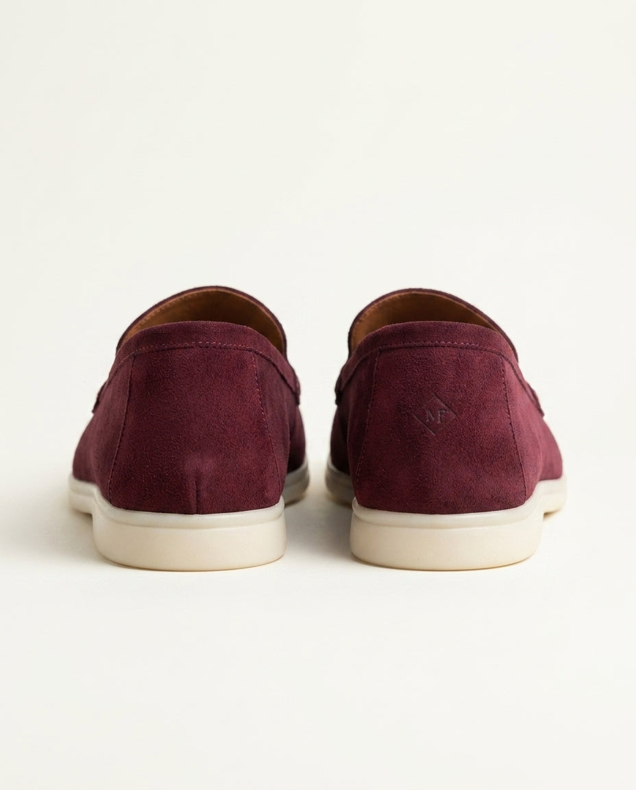 Mocassins pour hommes en daim Bordeaux - Izem