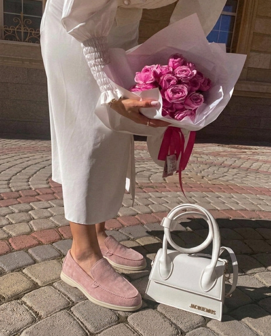 Mocassins en Daim Rose poudré - Izem